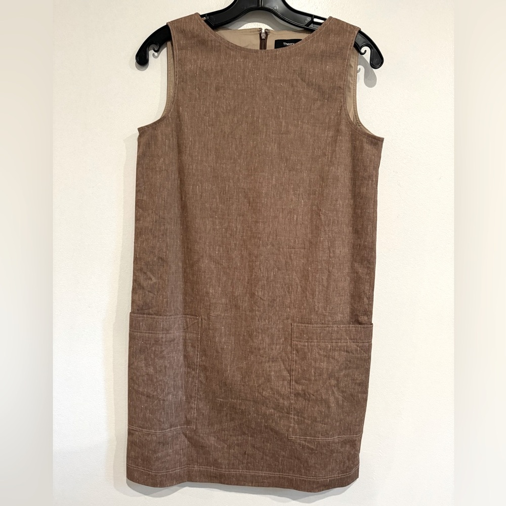 THEORY linen blend shift. Size 4. Never worn. Lined. Excellent condition.